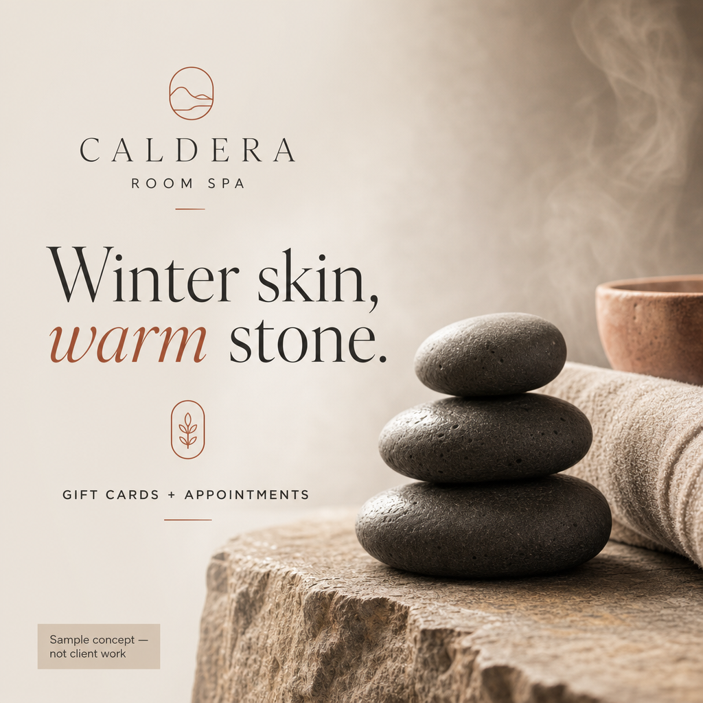 Caldera Room Spa sample seasonal advert concept